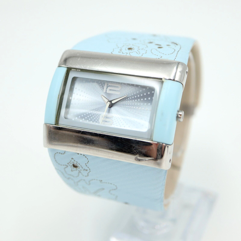 Nike Merge Attract Sport Watch 43mm Silver Blue Tan Band WC0024 w New Battery